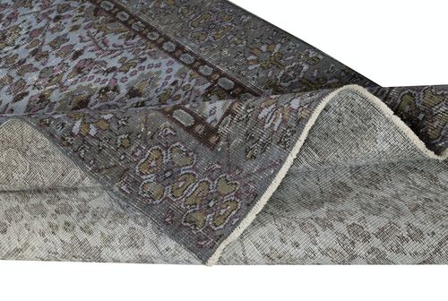 4.8x8 Ft Modern Flower Design Area Rug In Blue, Hand Knotted In Turkey photo for sale