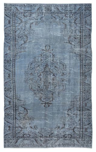 5.7x9.2 Ft Decorative Handmade Turkish Area Rug In Blue. Modern Floor Covering