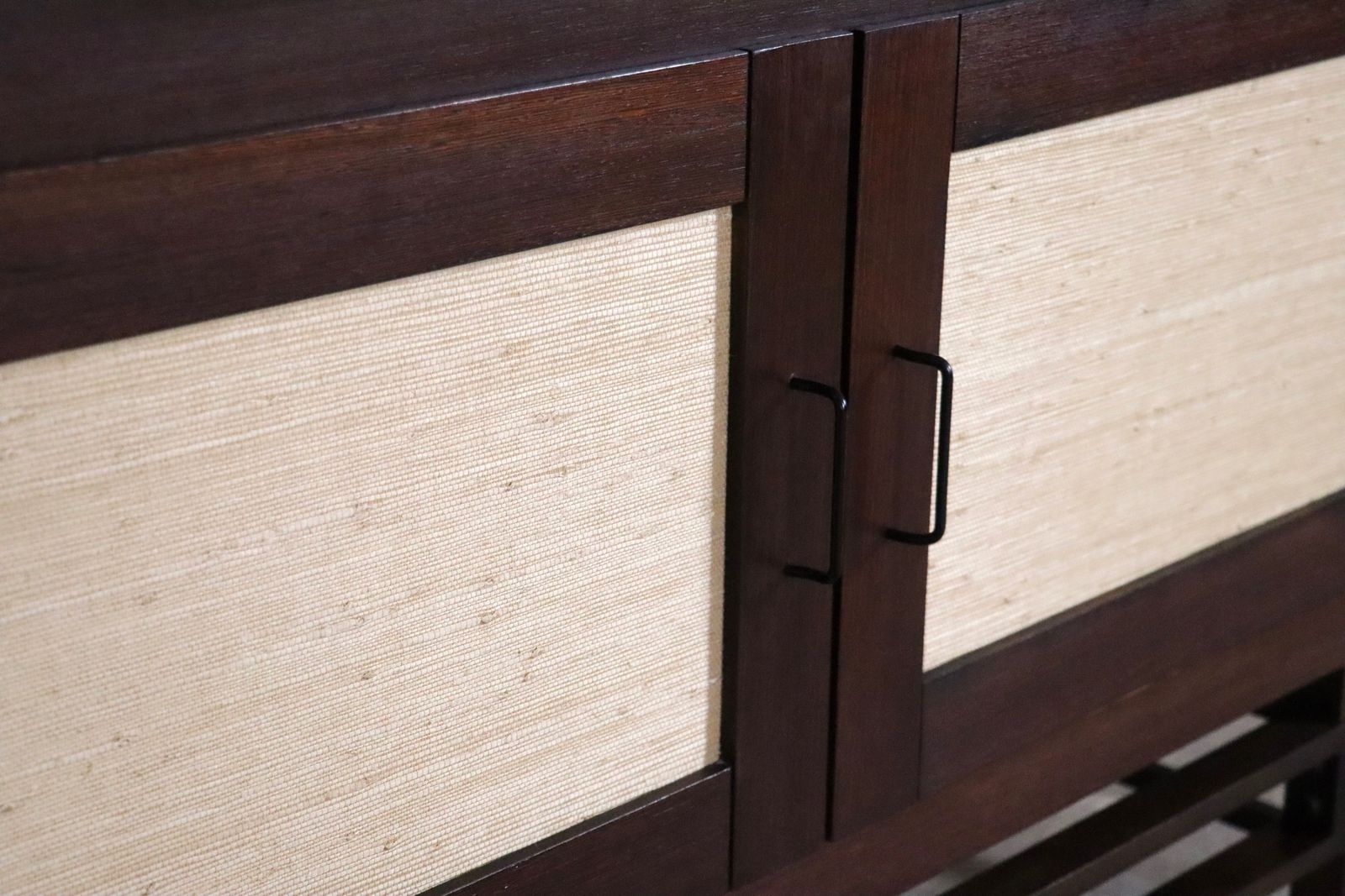 photo buy Leonardo Fiori For Isa Bergamo Sideboard In Wengé And Seagrass 1950s