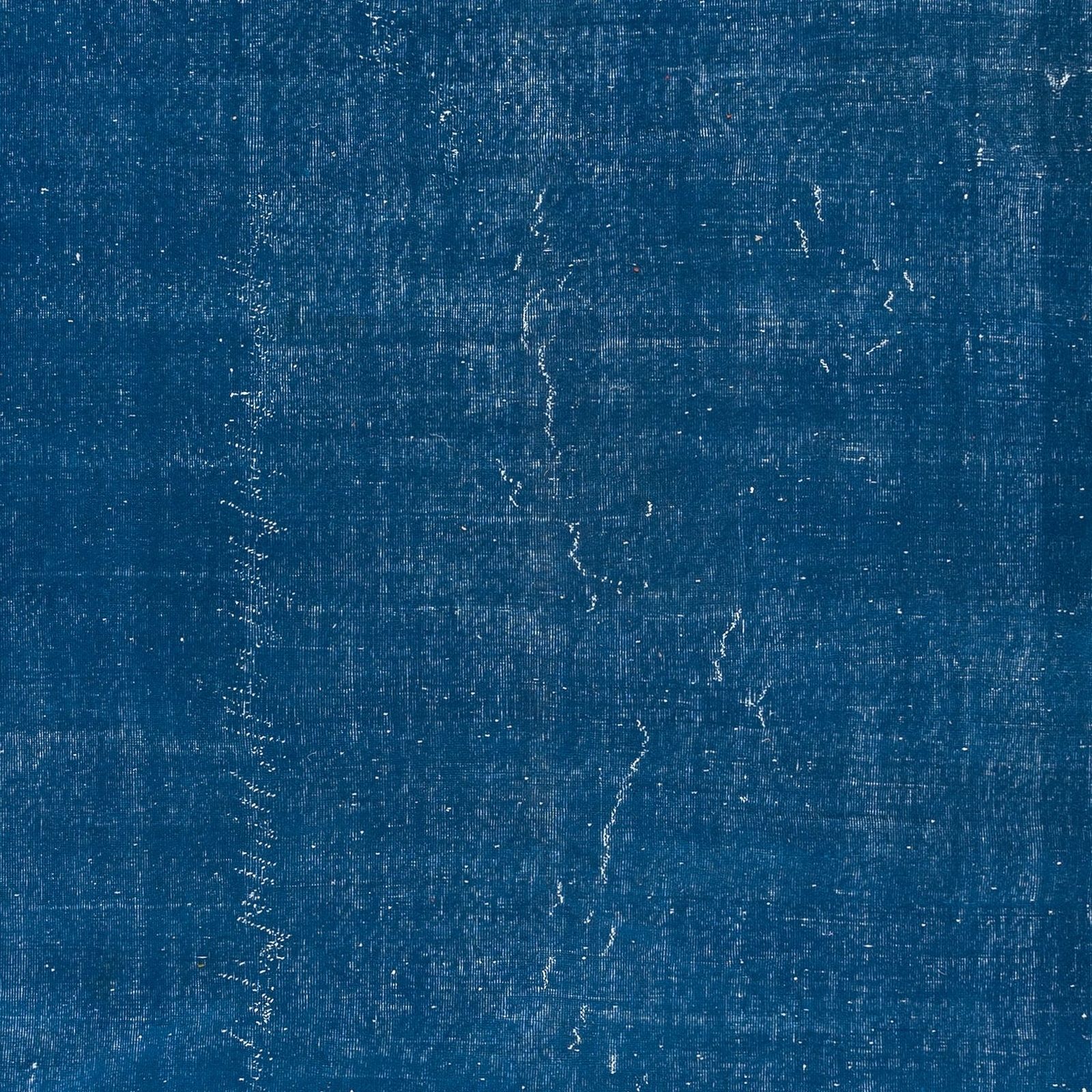 6.5x10 Ft Modern Handmade Turkish Rug In Sapphire Blue, Unique Upcycled Carpet photo 556.0