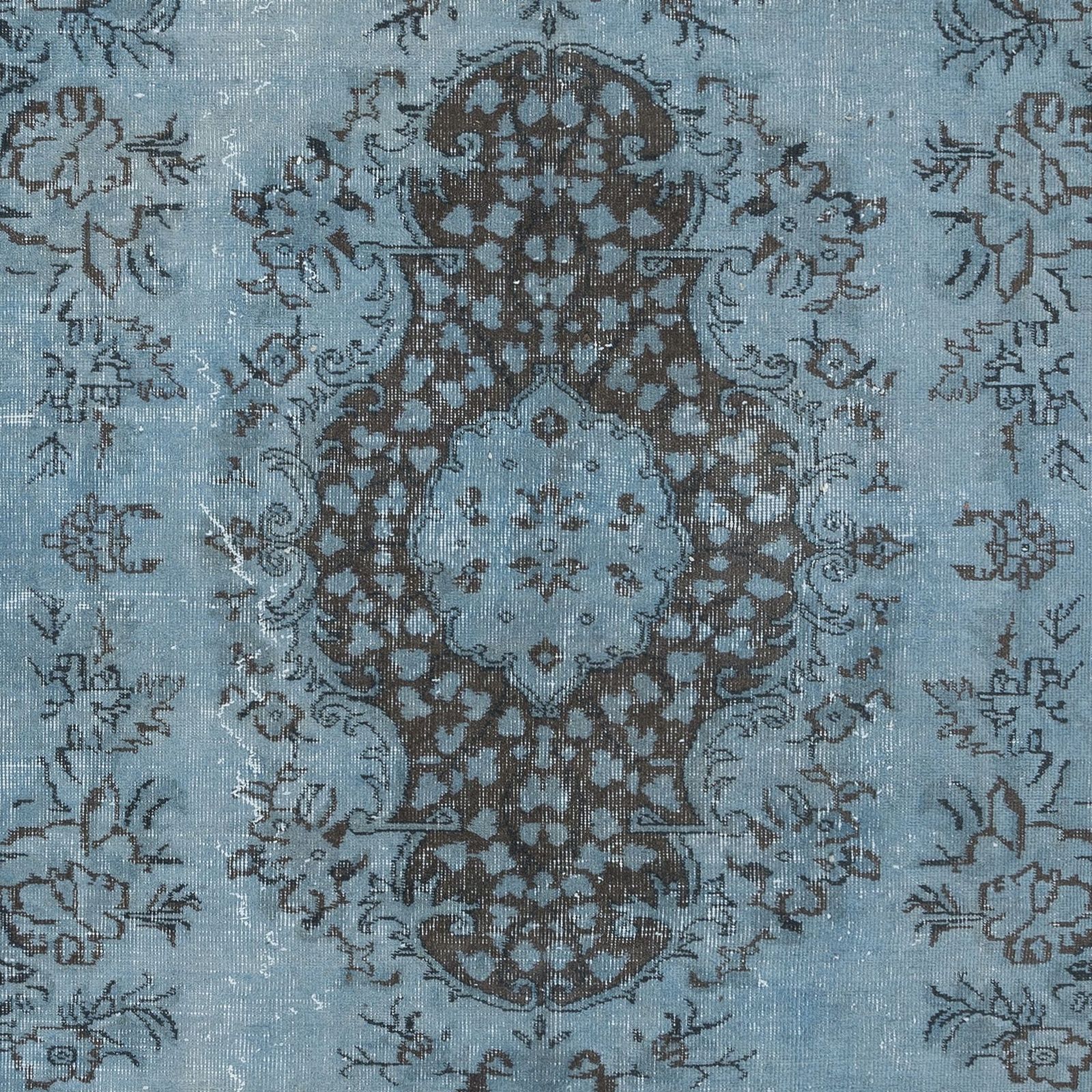 6x9.3 Ft Contemporary Handmade Rug In Light Blue, Sky Blue Anatolian Carpet photo 477.0