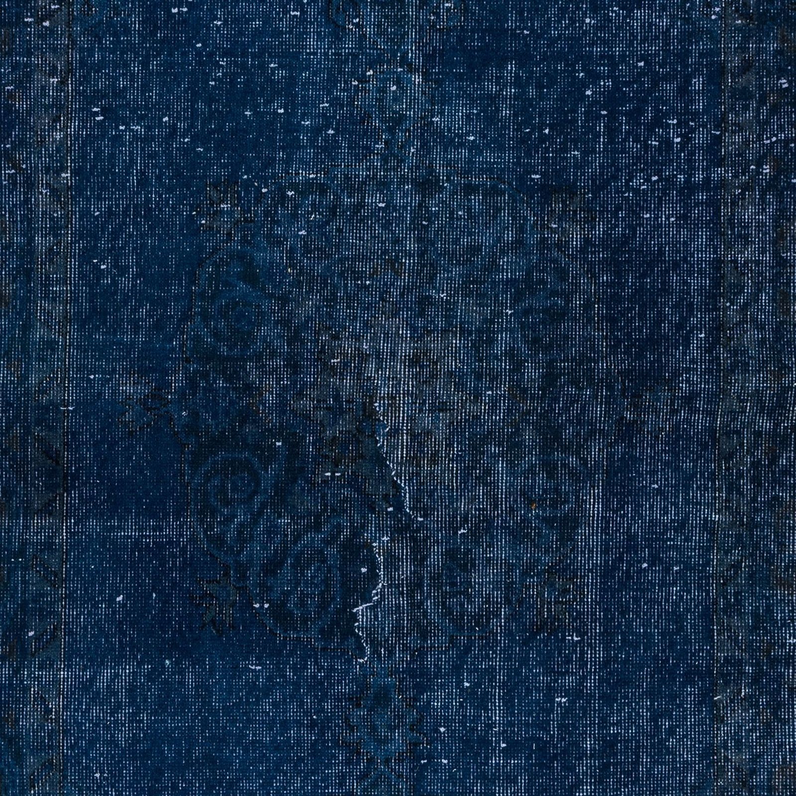 4x6.8 Ft Navy Blue Handmade Turkish Accent Rug For Modern Interiors photo 231.0