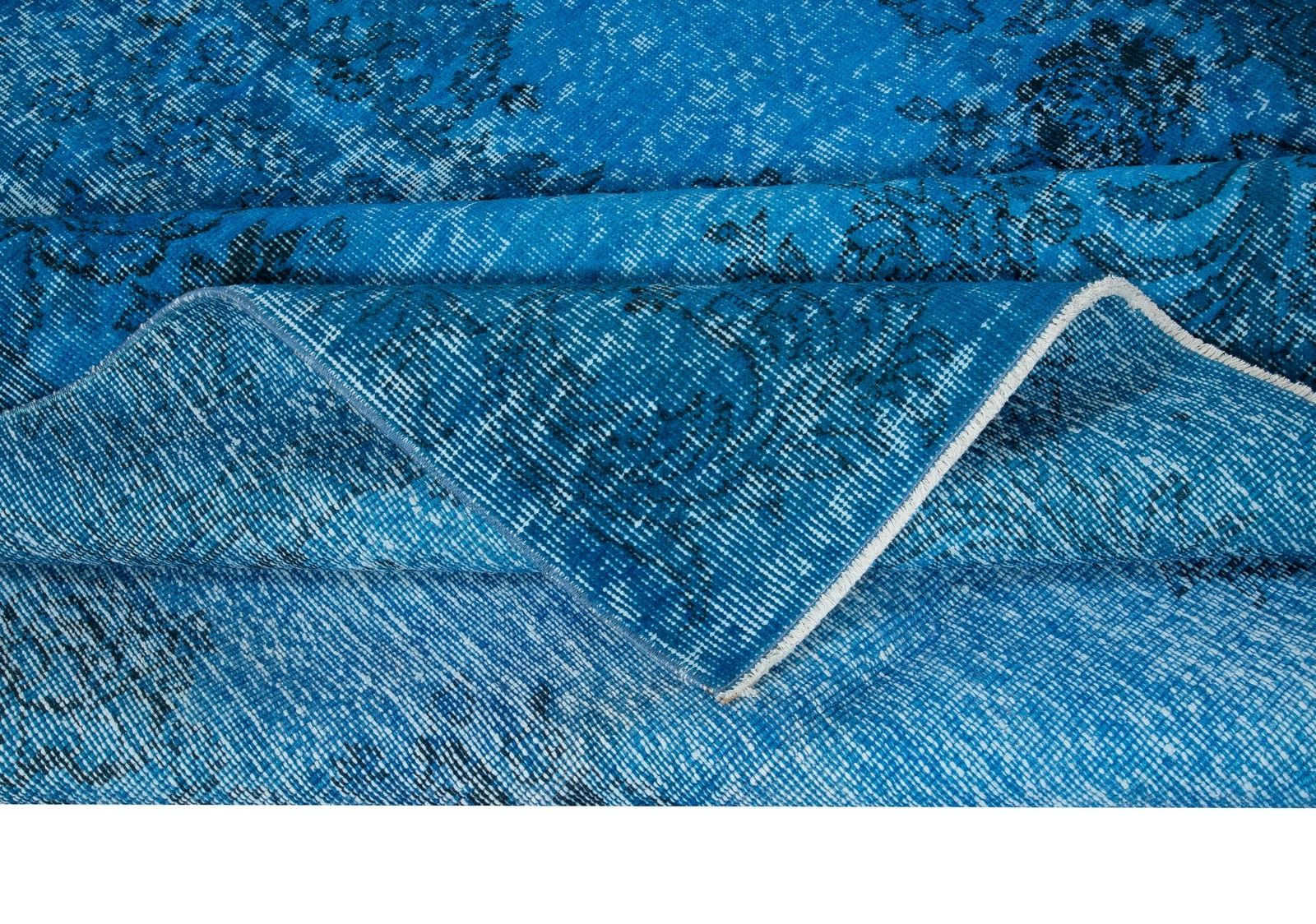 6x9 Ft Ocean Blue Handmade Turkish Rug For Living Room, Bedroom, Dining Room photo for sale
