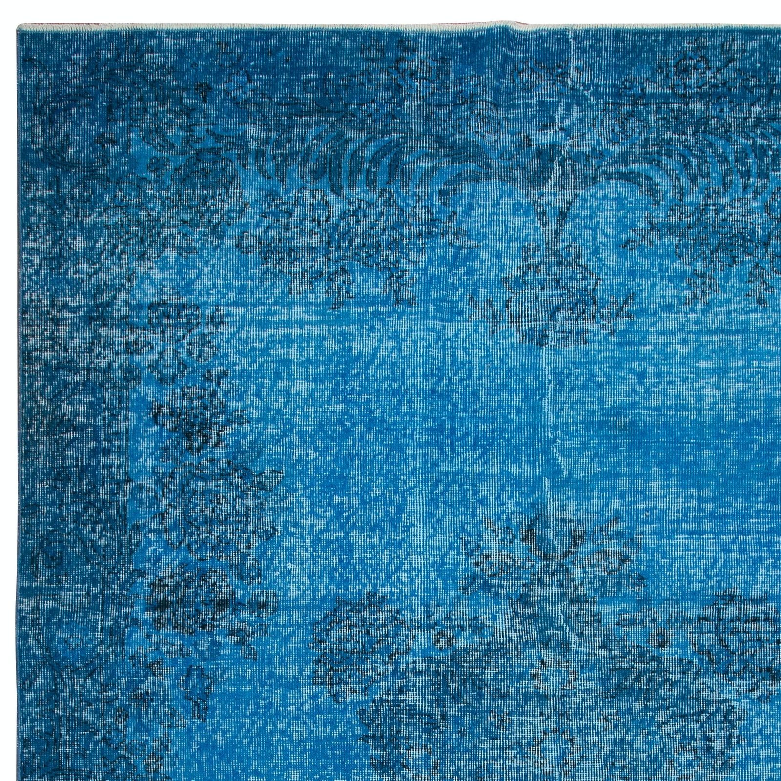 6x9 Ft Ocean Blue Handmade Turkish Rug For Living Room, Bedroom, Dining Room photo Textiles