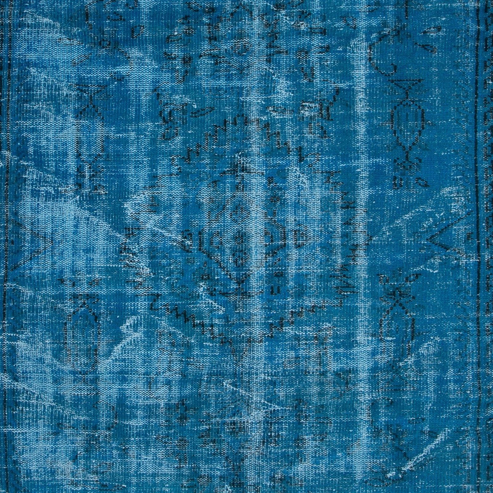 4.8x8 Ft Handmade Turkish Rug, Great 4 Modern Interiors, Blue Living Room Carpet photo 394.0