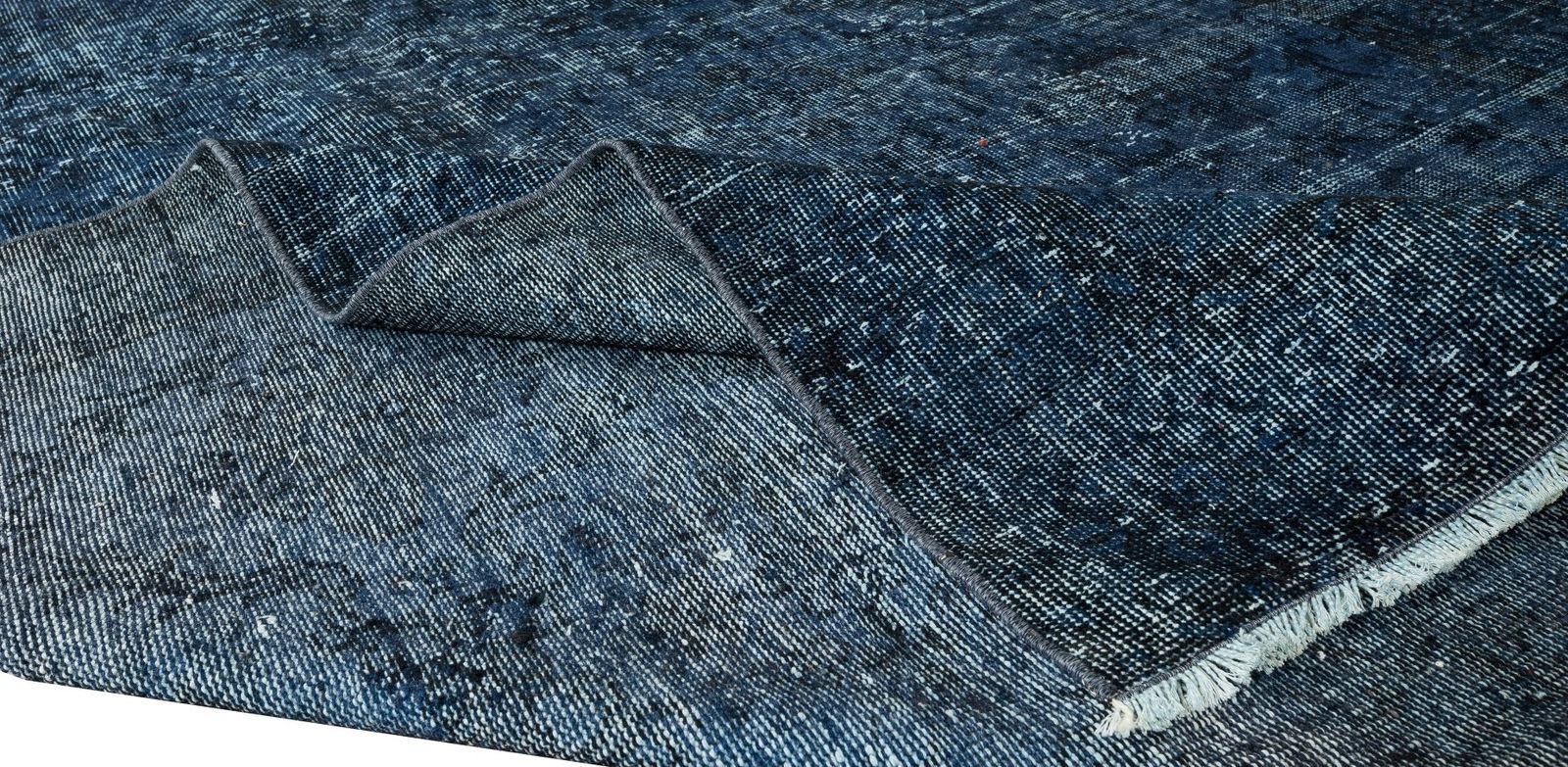 6.4x10.2 Ft Home Decor Handmade Vintage Turkish Rug Over Dyed In Indigo Blue photo for sale