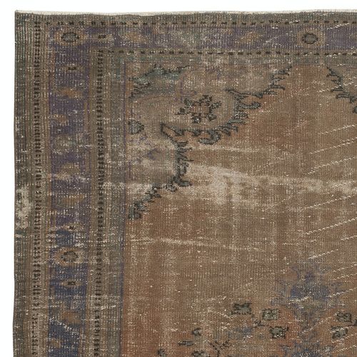 6.3x9.6 Ft Contemporary Handknotted Area Rug. Brown Color Turkish Floor Covering photo Textiles