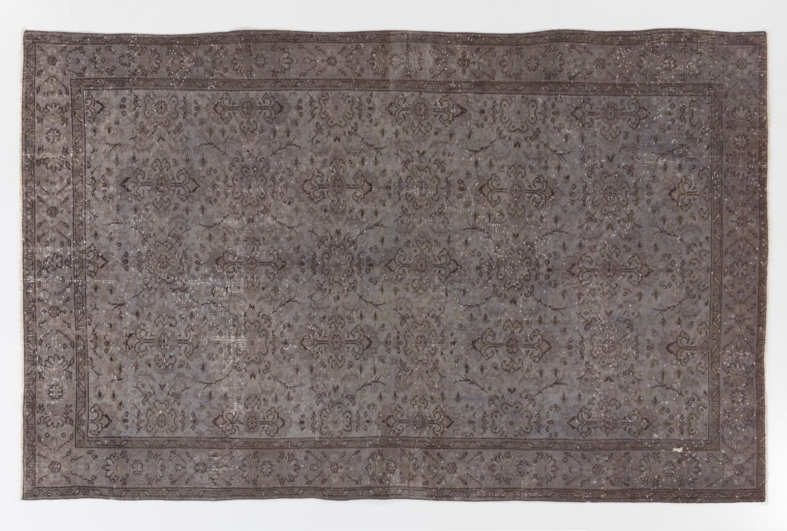 5.6x8.8 Ft Handmade Vintage Anatolian Rug Overdyed In Gray For Modern Interiors photo furniture