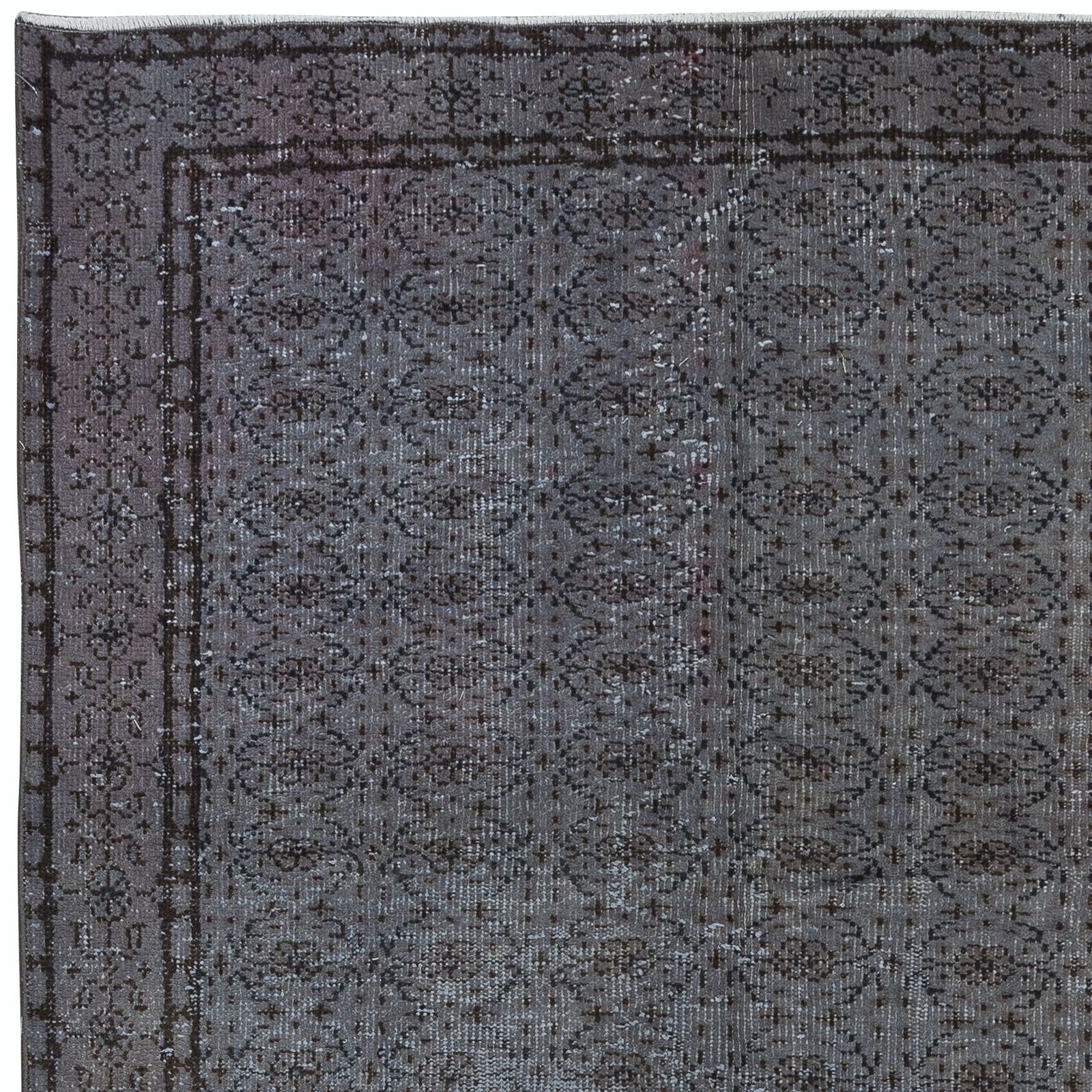 5.7x8.4 Ft Modern Handmade Turkish Gray Indoor Outdoor Rug With Floral Design photo Textiles
