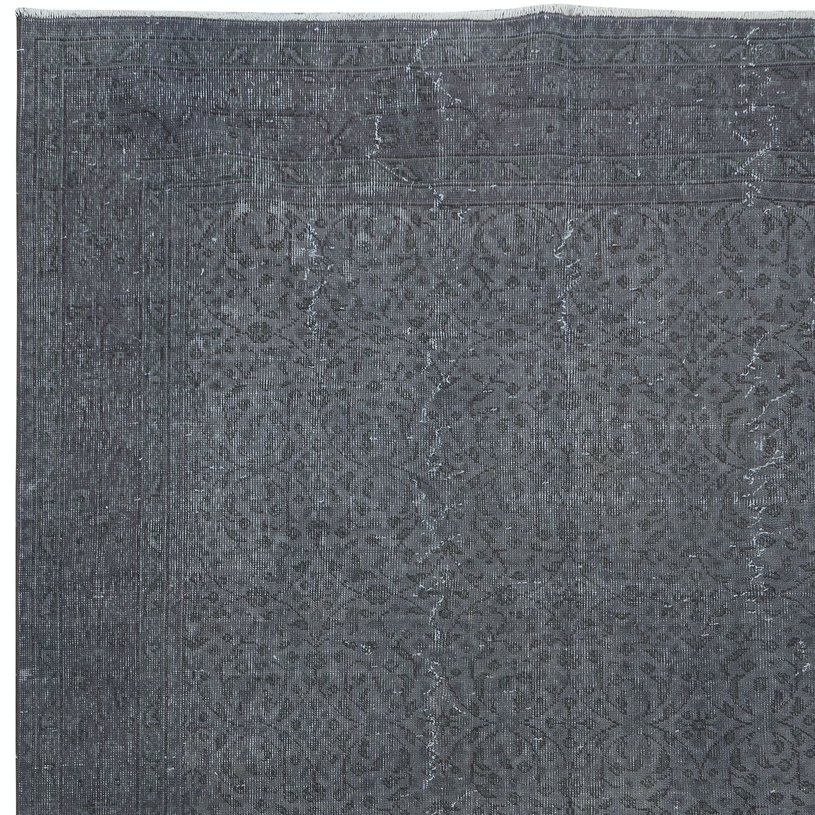 6.7x10.4 Ft Handmade Turkish Area Rug In Gray, Ideal For Modern Home And Office photo Textiles