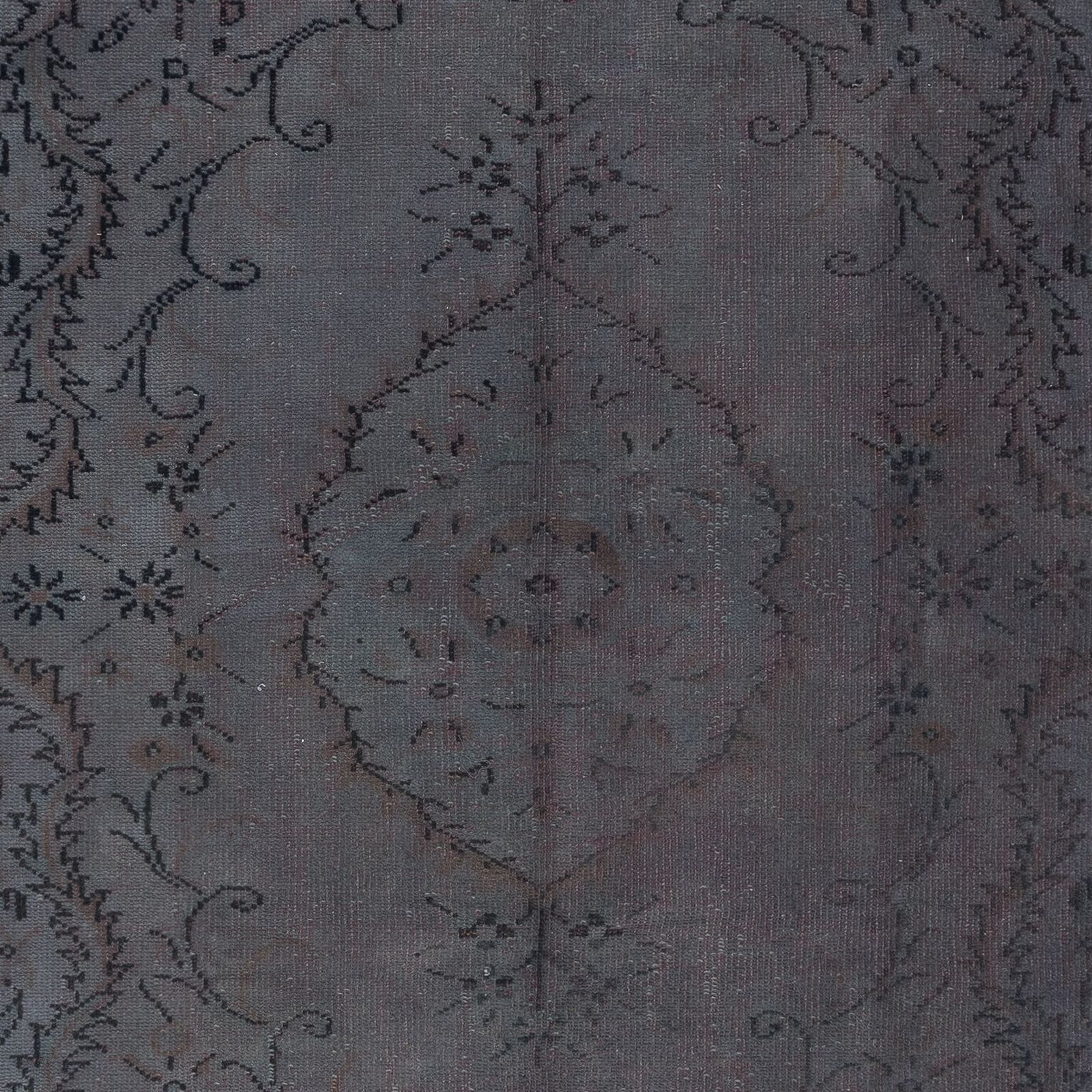 5.7x9.3 Ft Iron Gray Handmade Area Rug From Turkey, Room Size Modern Carpet photo 538.0