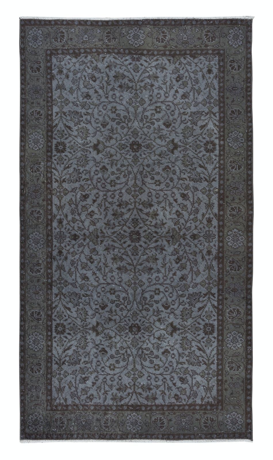 4x7 Ft Dark Gray Modern Area Rug, Handwoven And Handknotted In Isparta, Turkey