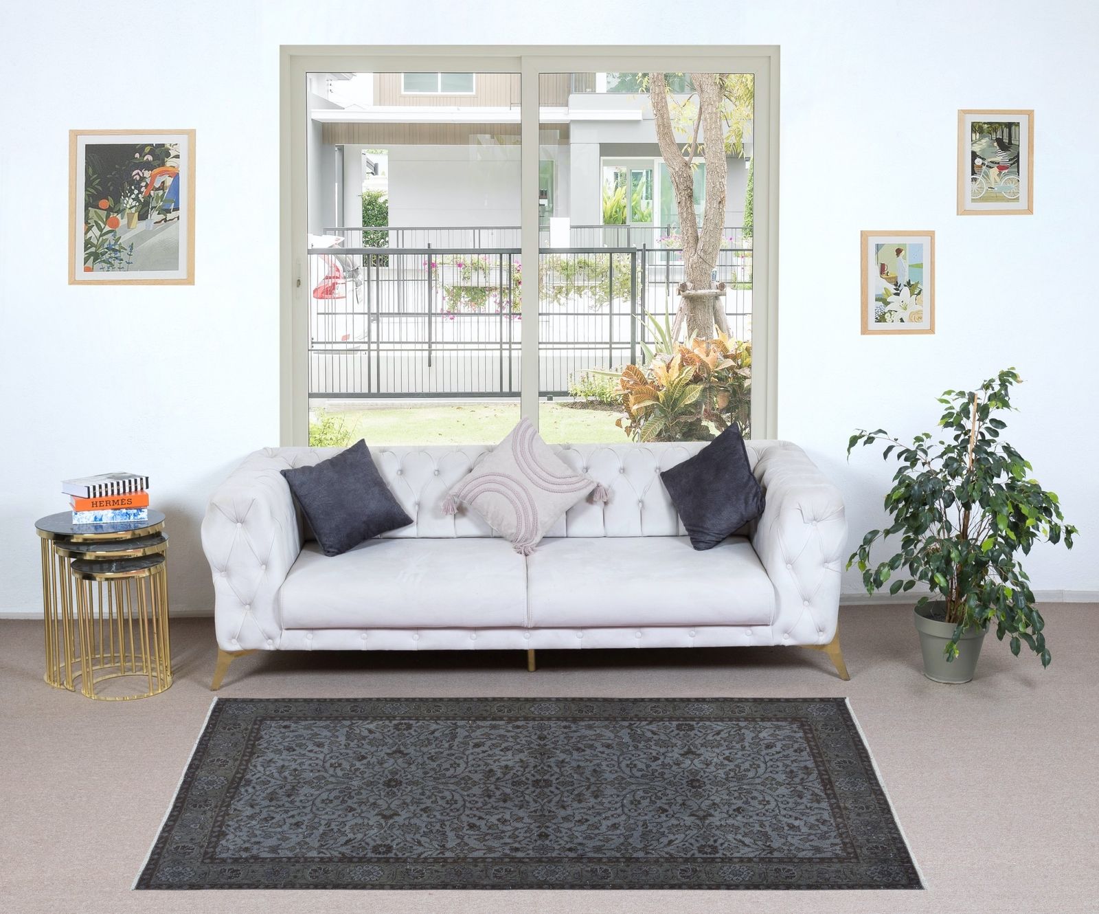 4x7 Ft Dark Gray Modern Area Rug, Handwoven And Handknotted In Isparta, Turkey photo furniture