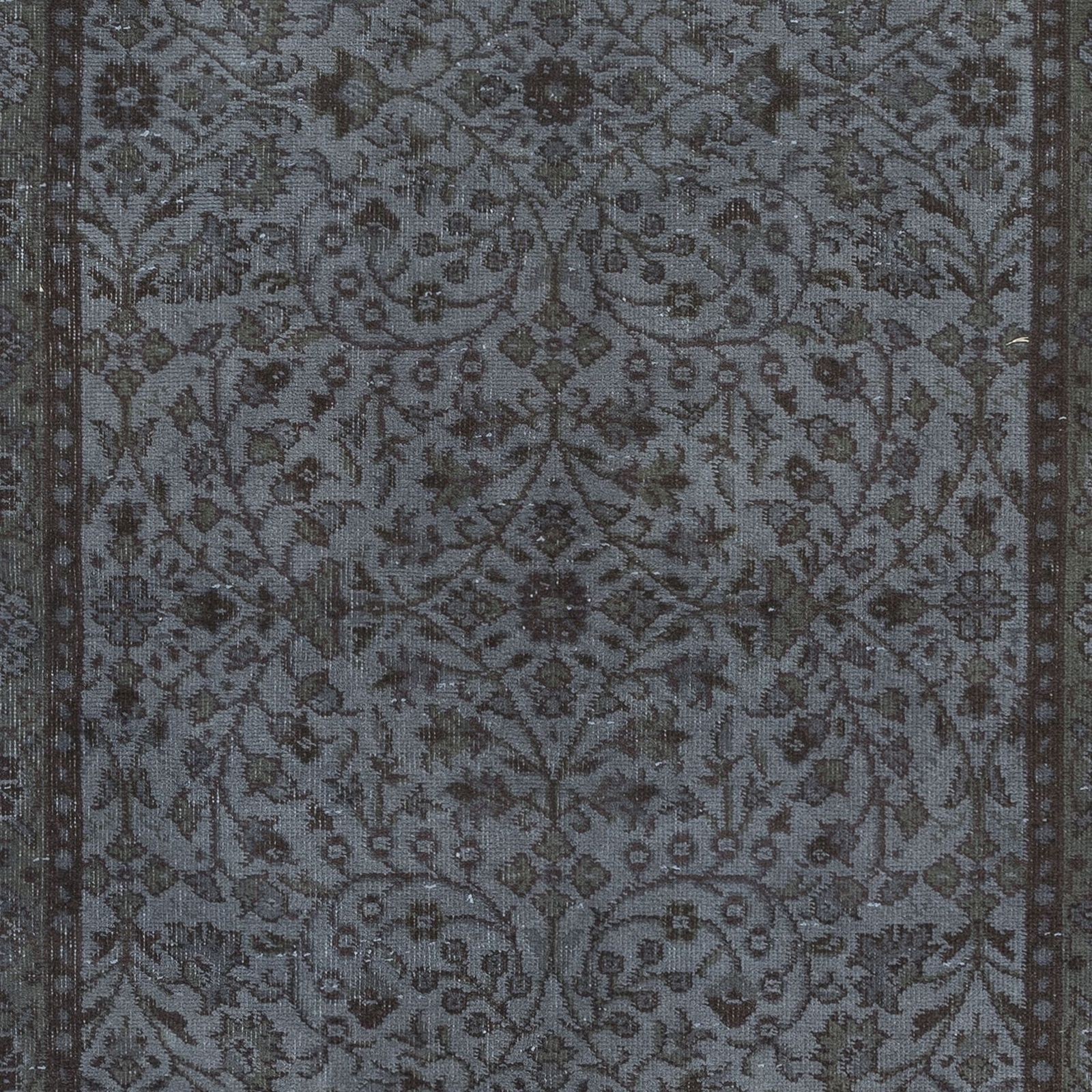 4x7 Ft Dark Gray Modern Area Rug, Handwoven And Handknotted In Isparta, Turkey photo 283.0