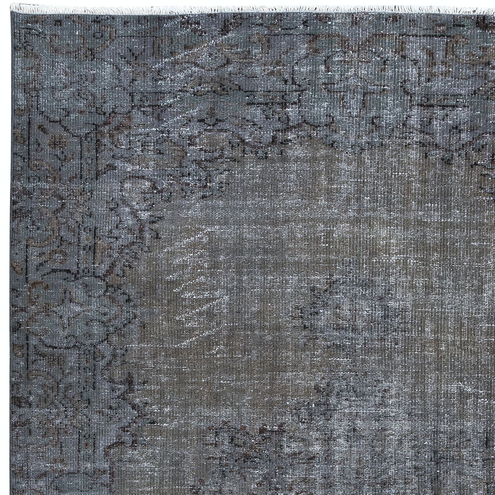 6x8.5 Ft Gray Modern Area Rug With Medallion, Handknotted In Isparta, Turkey photo Textiles