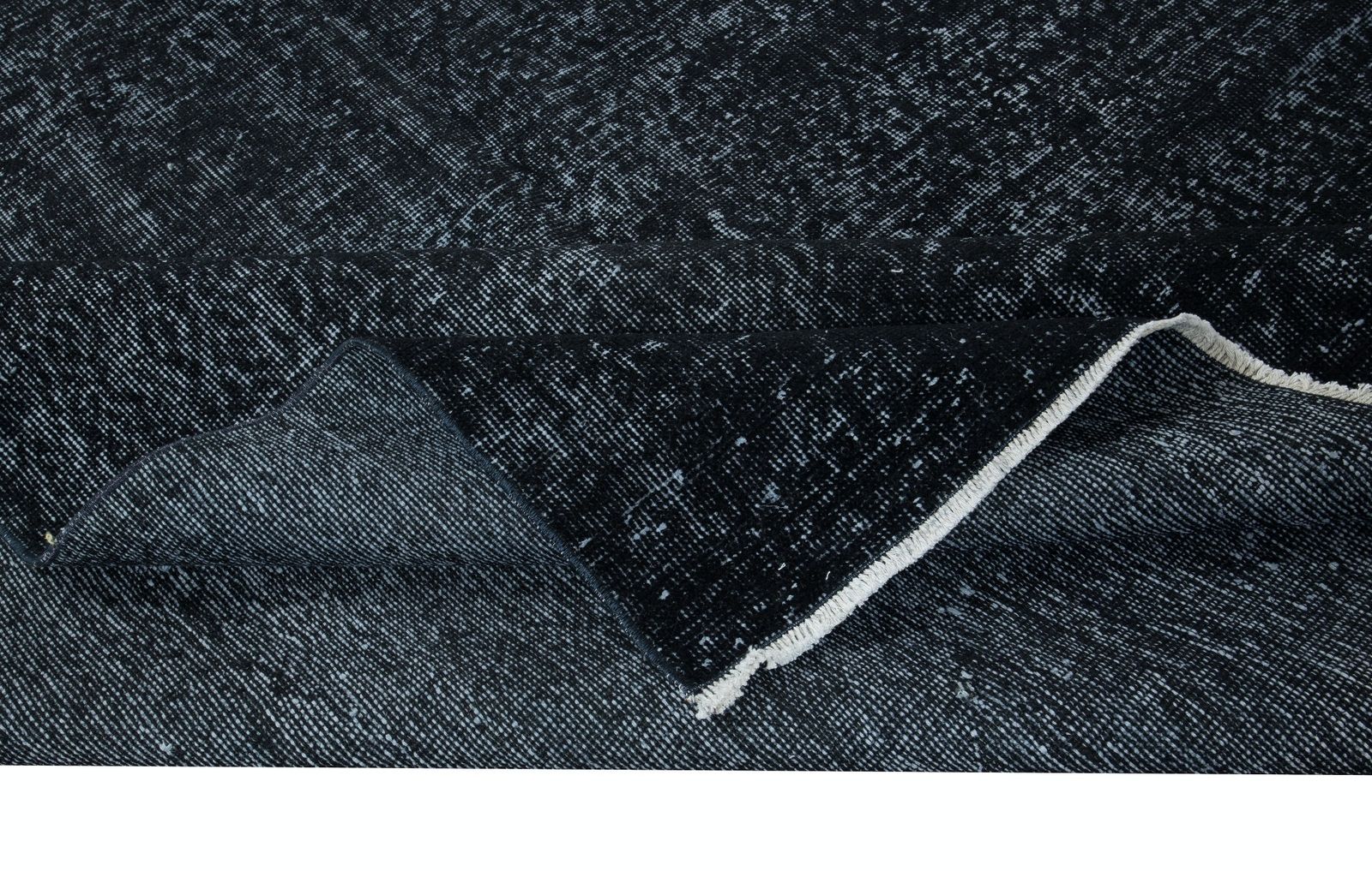 7x10.2 Ft Modern Black Area Rug, Handwoven And Handknotted In Isparta, Turkey photo for sale