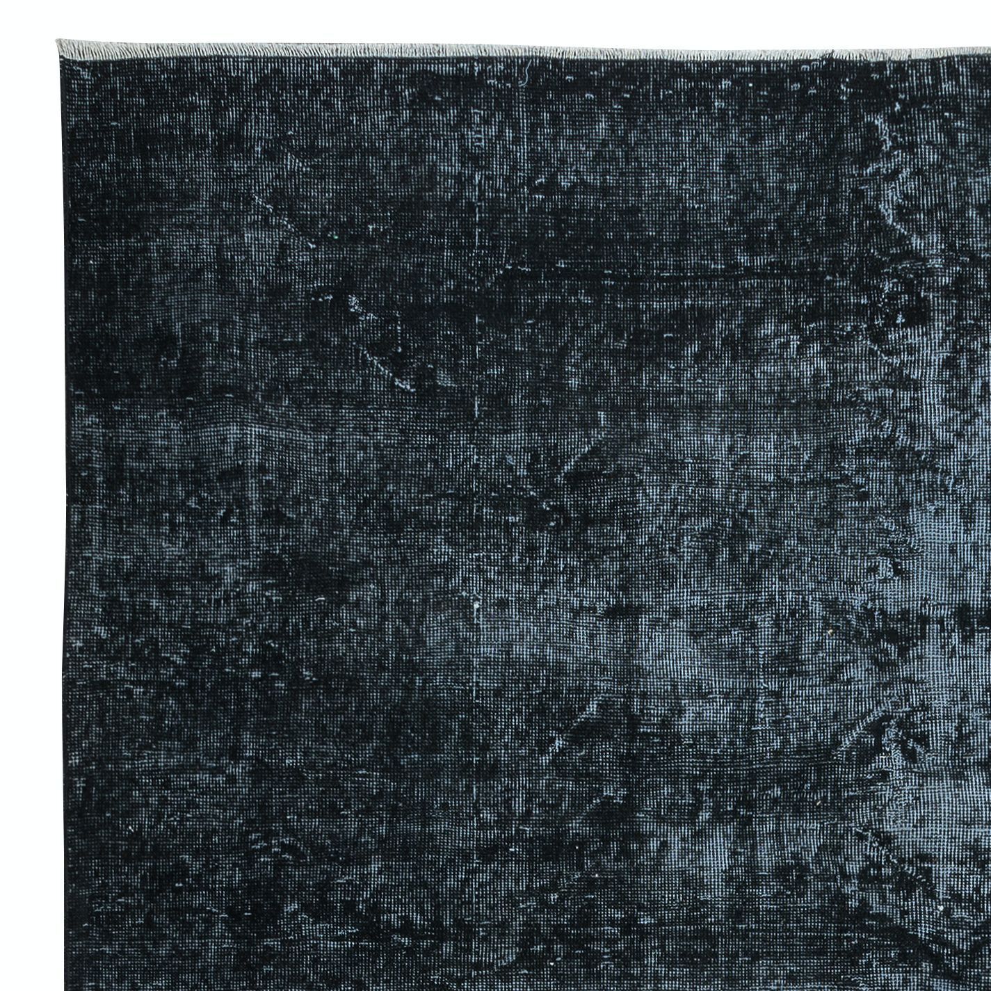 6.7x9.7 Ft Overdyed Black Area Rug, Handmade In Turkey, Modern Upcycled Carpet photo Textiles