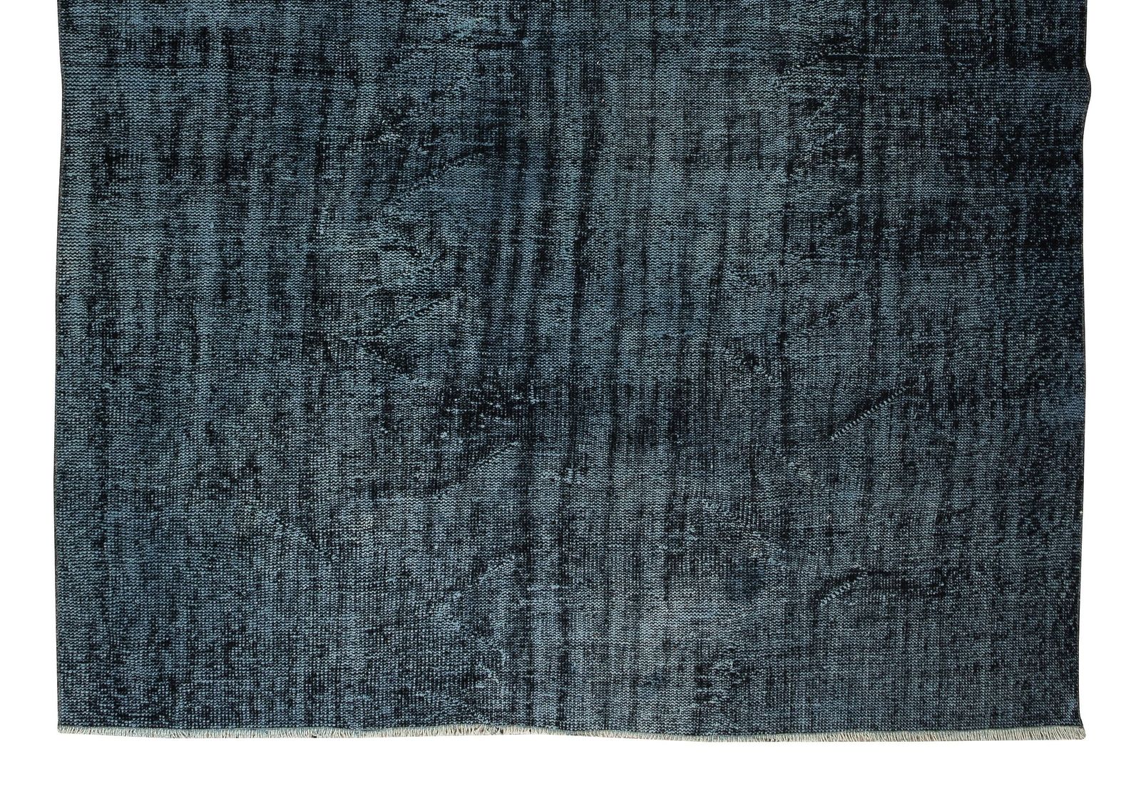 7.5x10.2 Ft Handmade Vintage Turkish Rug Over Dyed In Black For Modern Interior photo 652.0