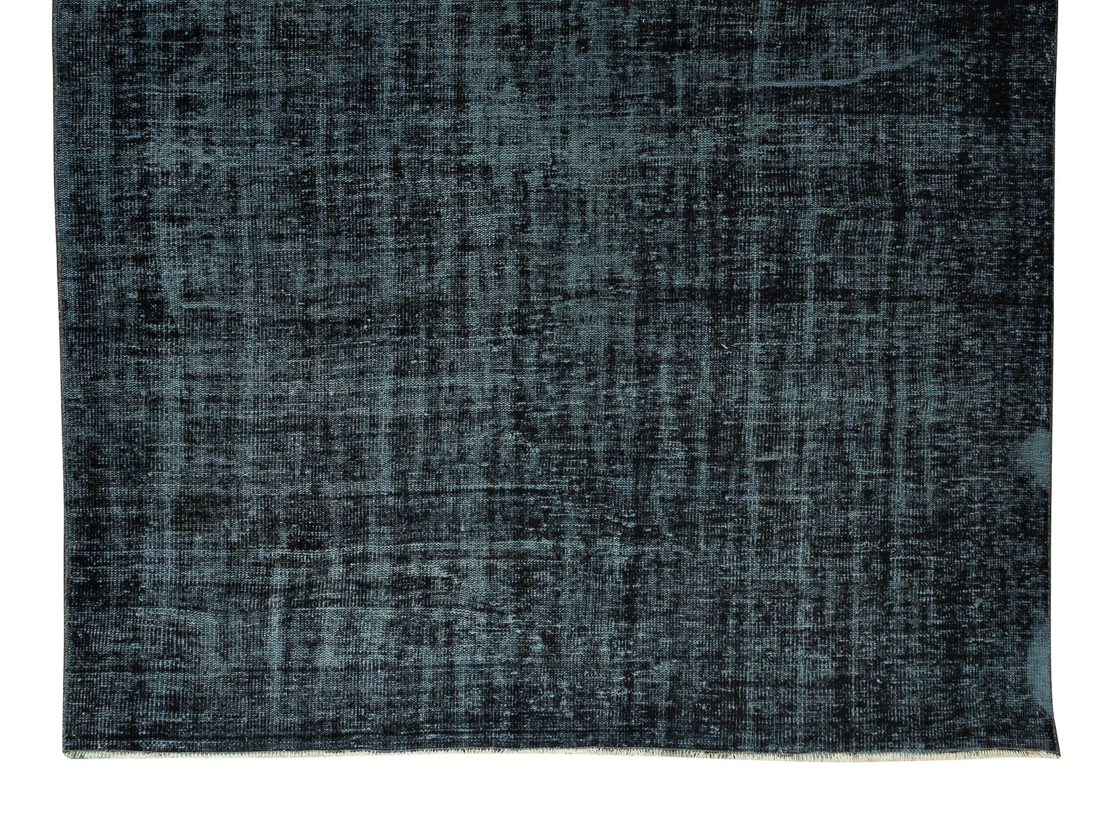 6.9x10 Ft Vintage Handmade Turkish Rug Over Dyed In Black For Modern Interiors photo 596.0