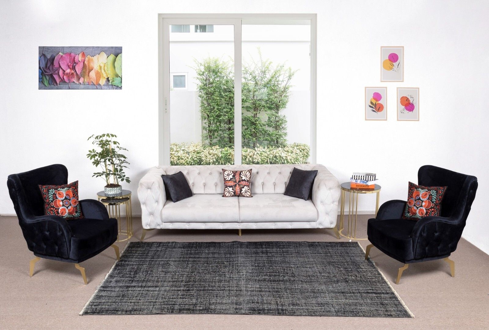 5.7x8.8 Ft Modern Anatolian Area Rug Over Dyed In Black, Vintage Handmade Carpet photo furniture