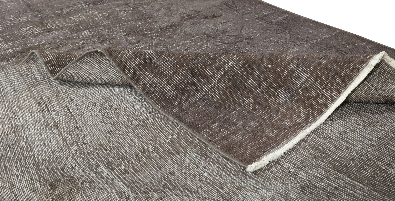 5.7x8.6 Ft Contemporary Turkish Rug Re Dyed In Gray, Vintage Hand Knotted Carpet photo for sale