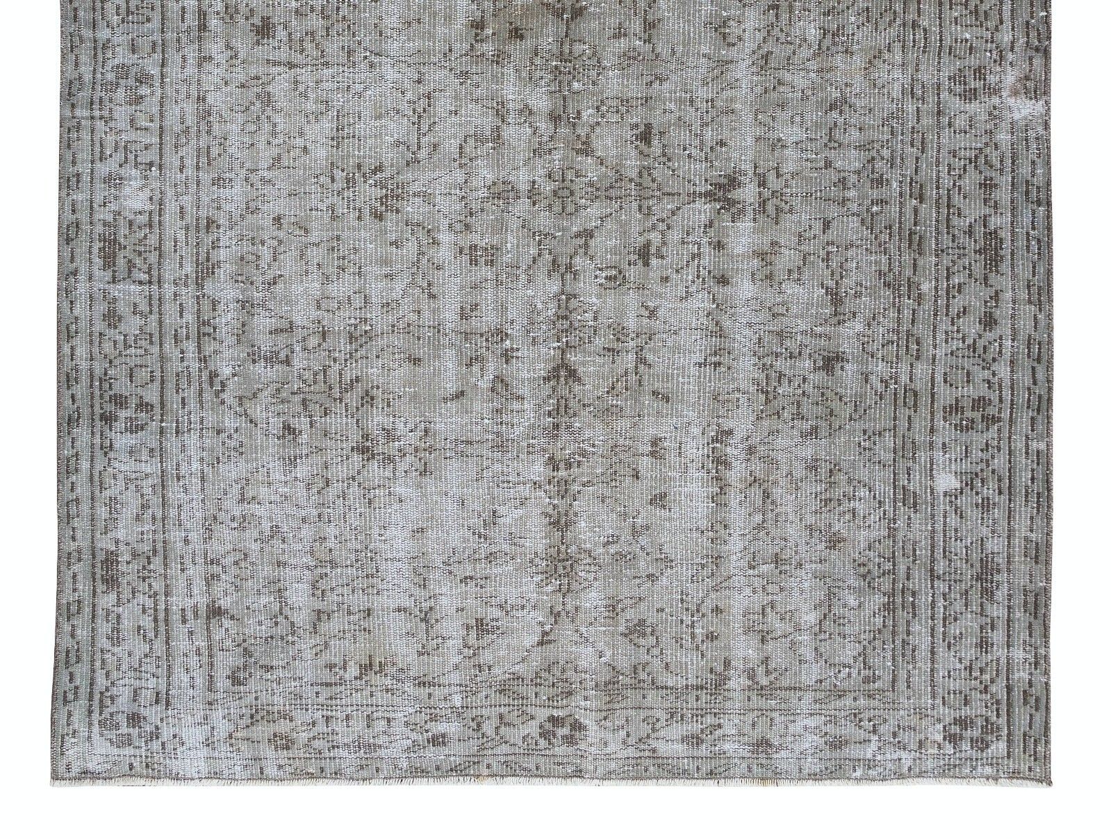 5.2x8.3 Ft Mid Century Handmade Turkish Rug Over Dyed In Gray 4 Modern Interiors photo 363.0