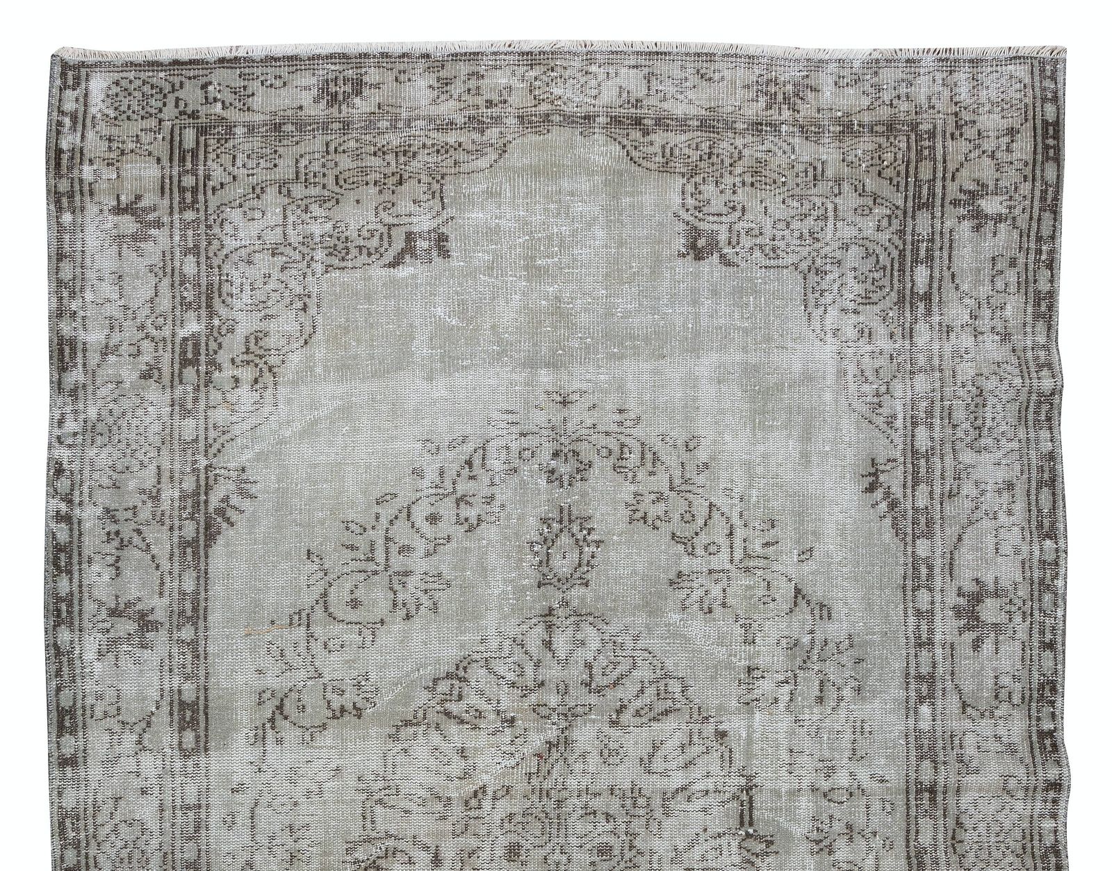 6.3x9.8 Ft Handmade Vintage Turkish Area Rug Overdyed In Gray 4 Modern Interiors photo Textiles