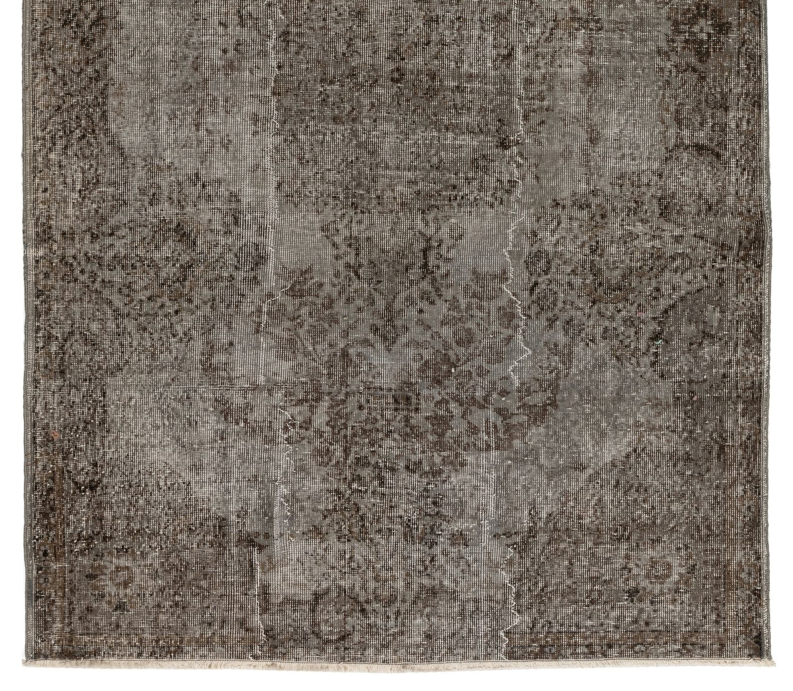 5.5x9.2 Ft Mid Century Area Rug Overdyed In Gray, Handmade In Turkey photo for sale