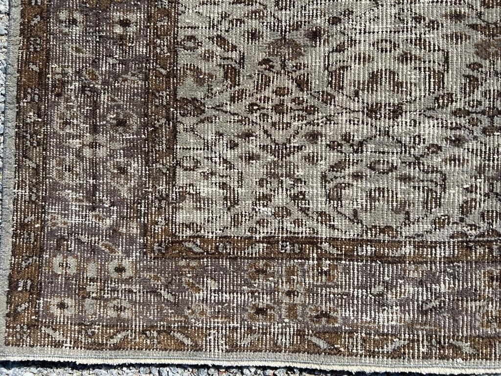 photo for sale 5.7x9 Ft Mid Century Floral Patterned Rug In Gray & Brown, Handknotted In Turkey