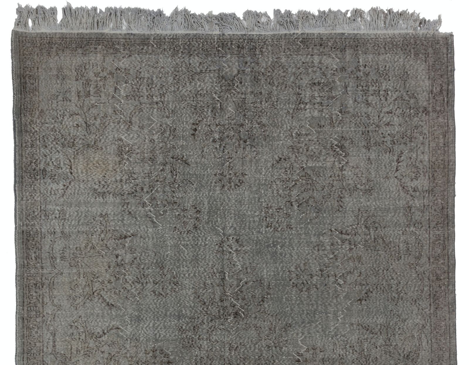 7.6x11.4 Ft Large Vintage Turkish Rug Redyed In Gray For Contemporary Interiors photo for sale