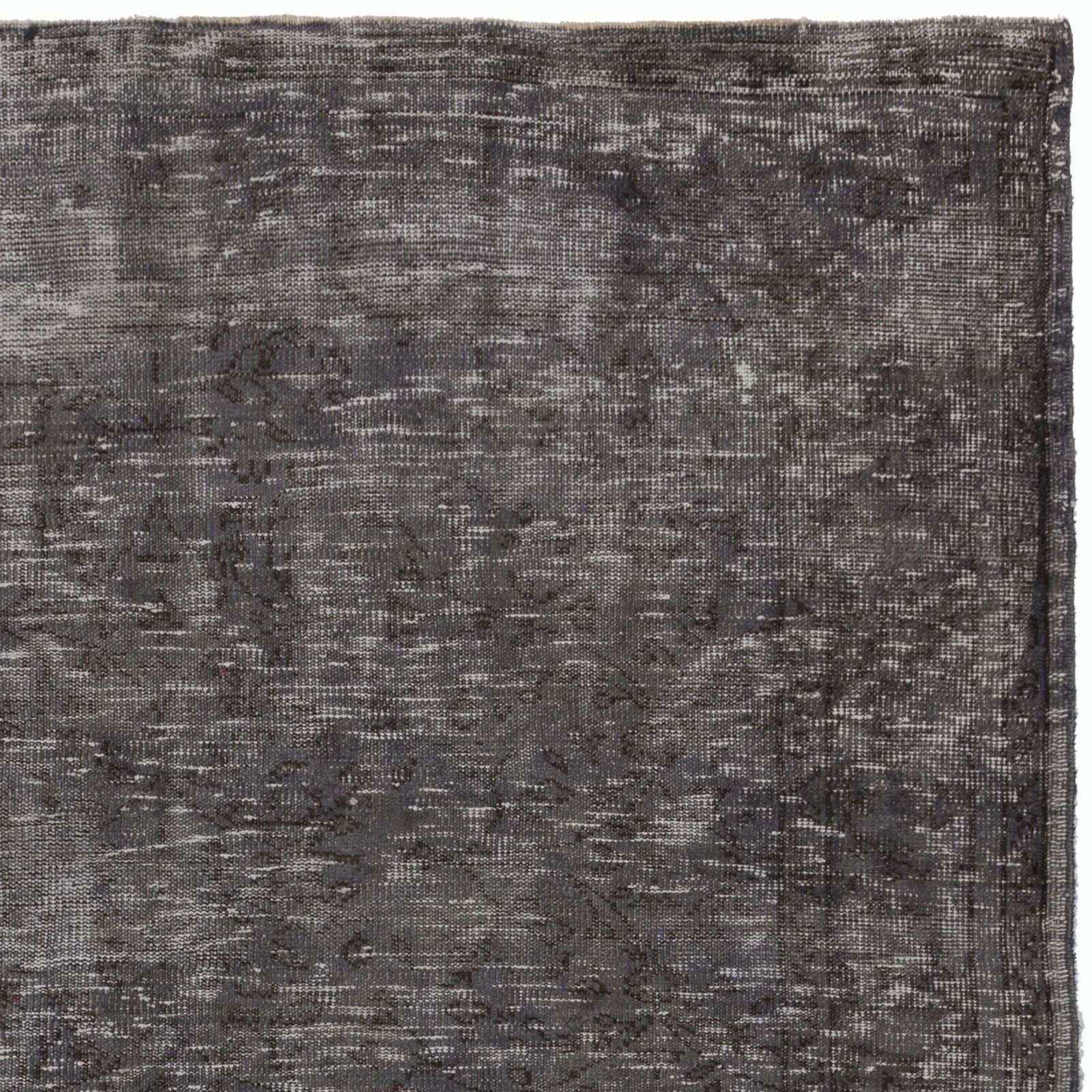 6x9 Ft Distressed Vintage Area Rug Overdyed In Gray, Handknotted In Turkey photo furniture