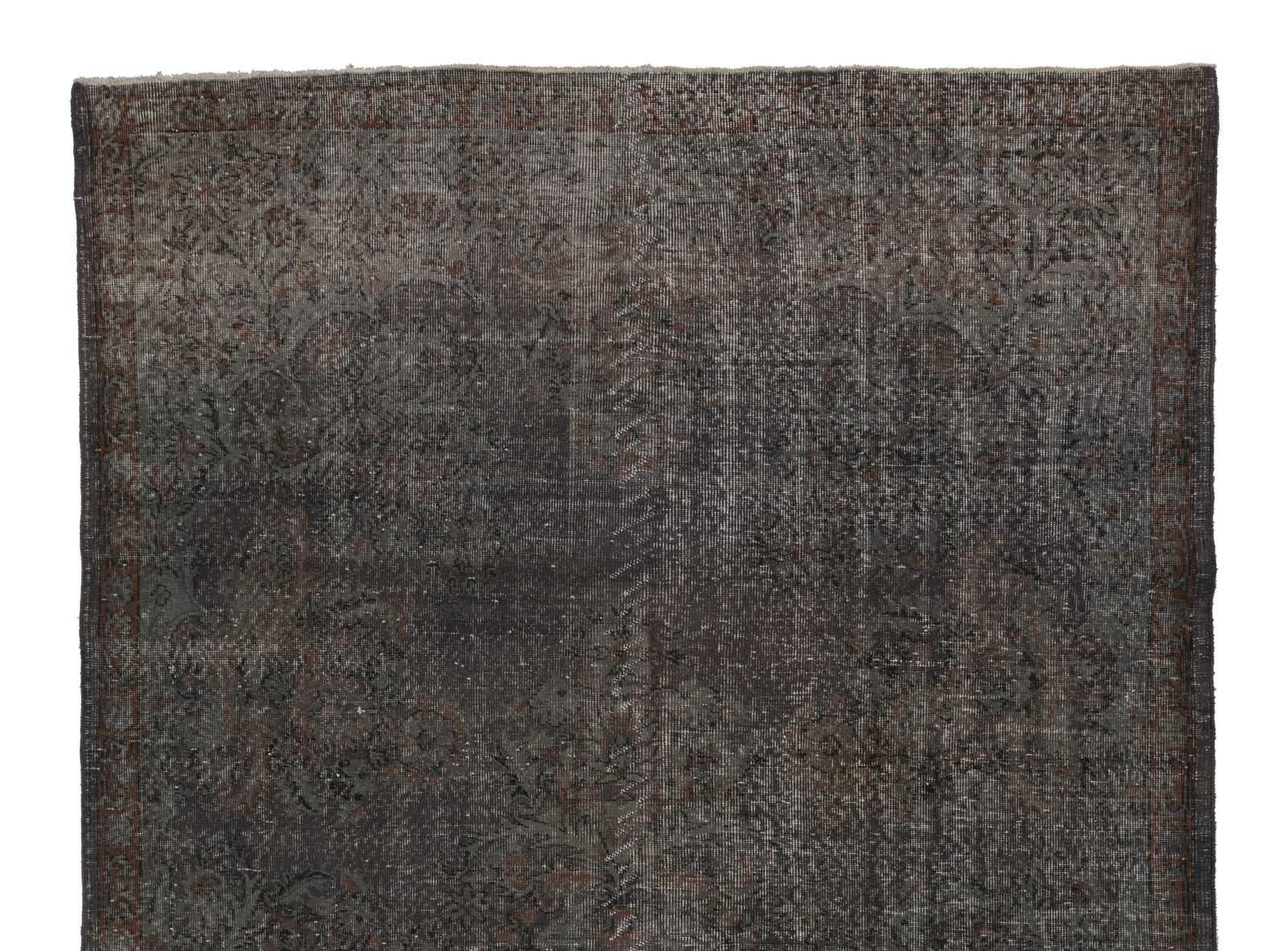 6.6x10.2 Ft Vintage Handmade Upcycled Turkish Wool Area Rug In Gray & Taupe photo Textiles