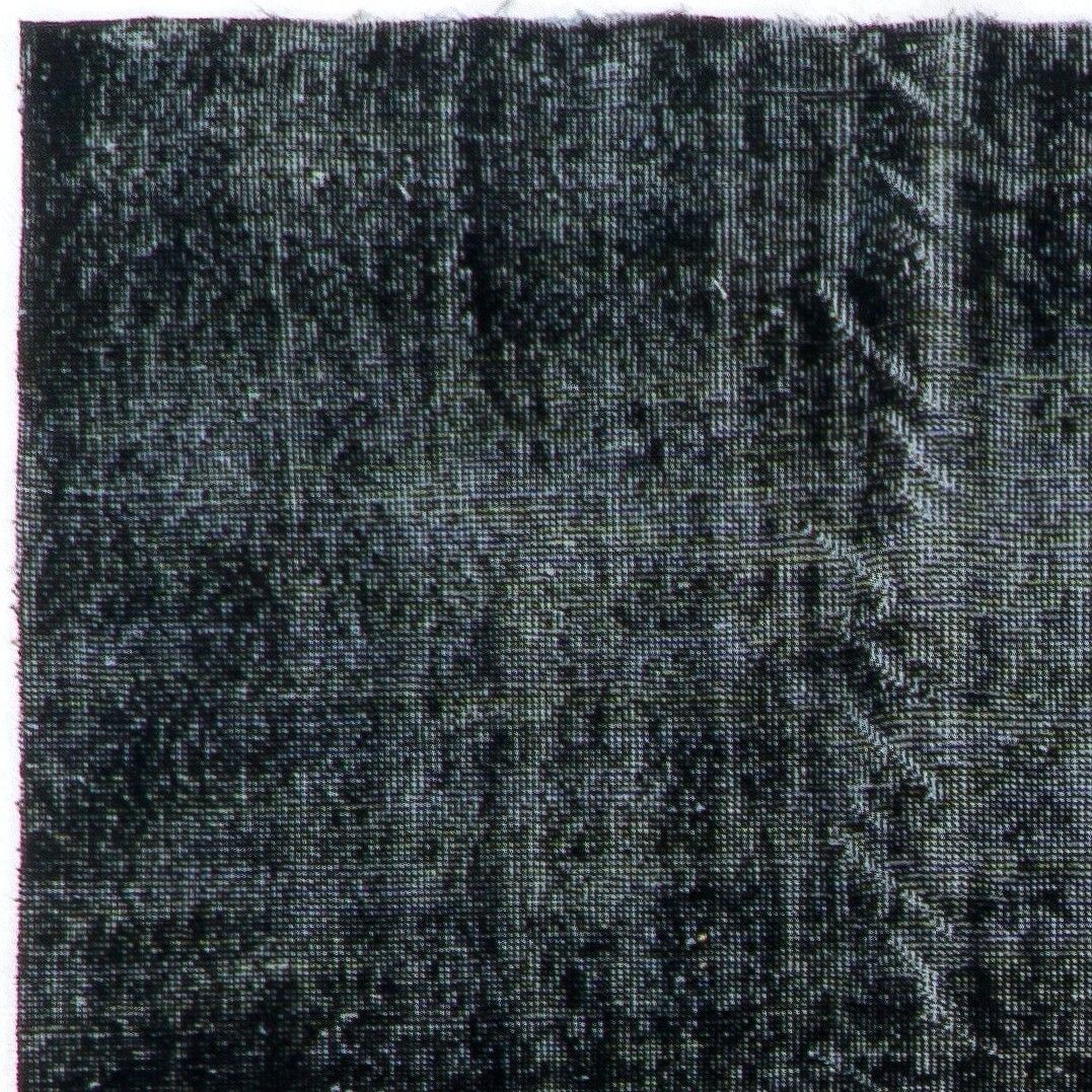 3.7x6.6 Ft Modern Accent Rug Overdyed In Solid Black, Handknotted In Turkey photo furniture