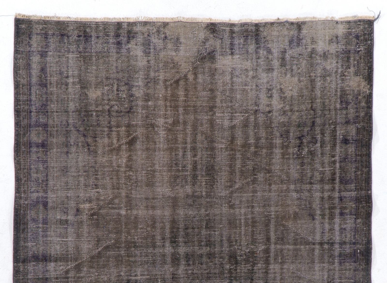 6.2x8.9 Ft Handmade Vintage Anatolian Rug Overdyed In Gray For Modern Interiors photo Textiles