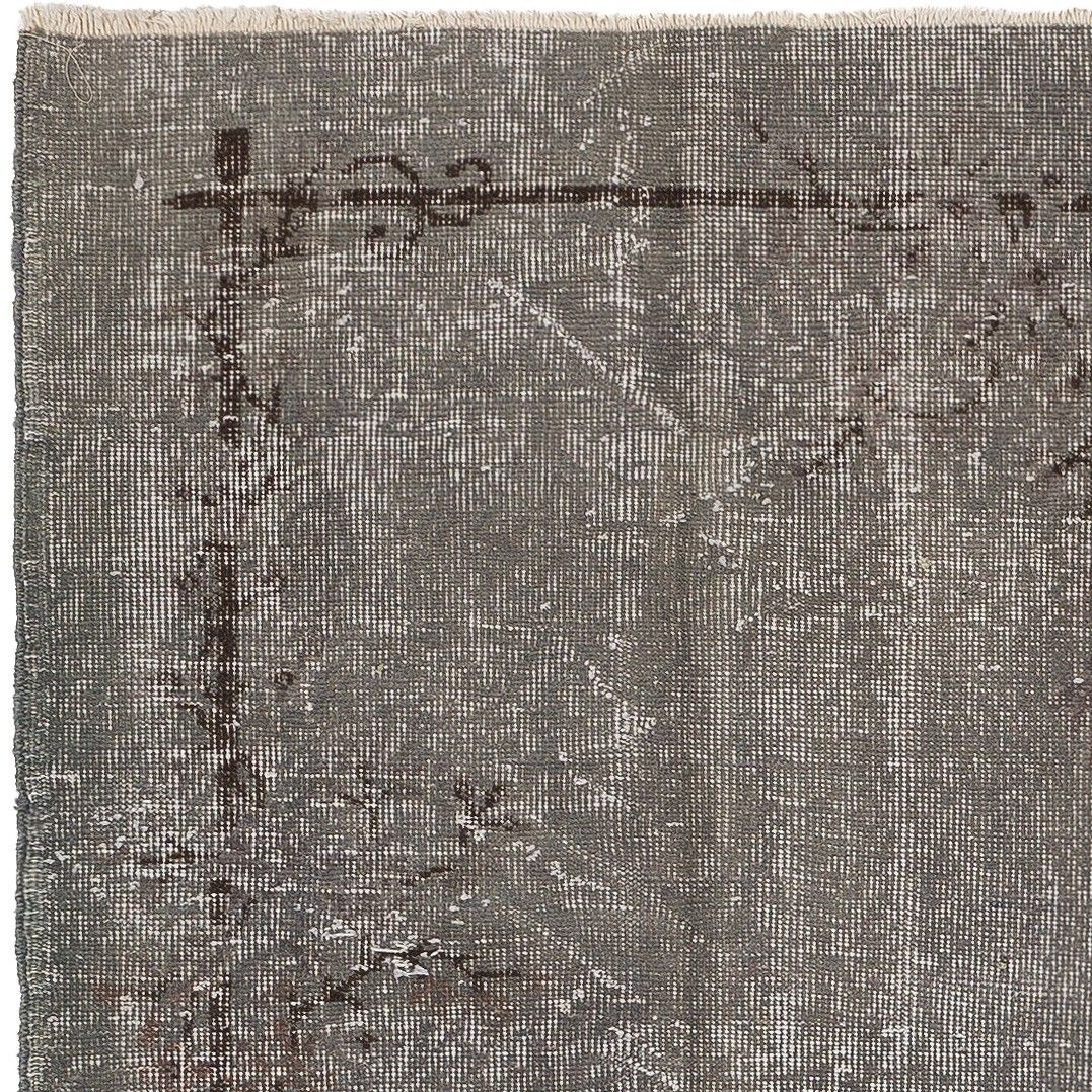 3.3x6.2 Ft Upcycled Modern Accent Rug Overdyed In Gray, Handmade In Turkey photo furniture