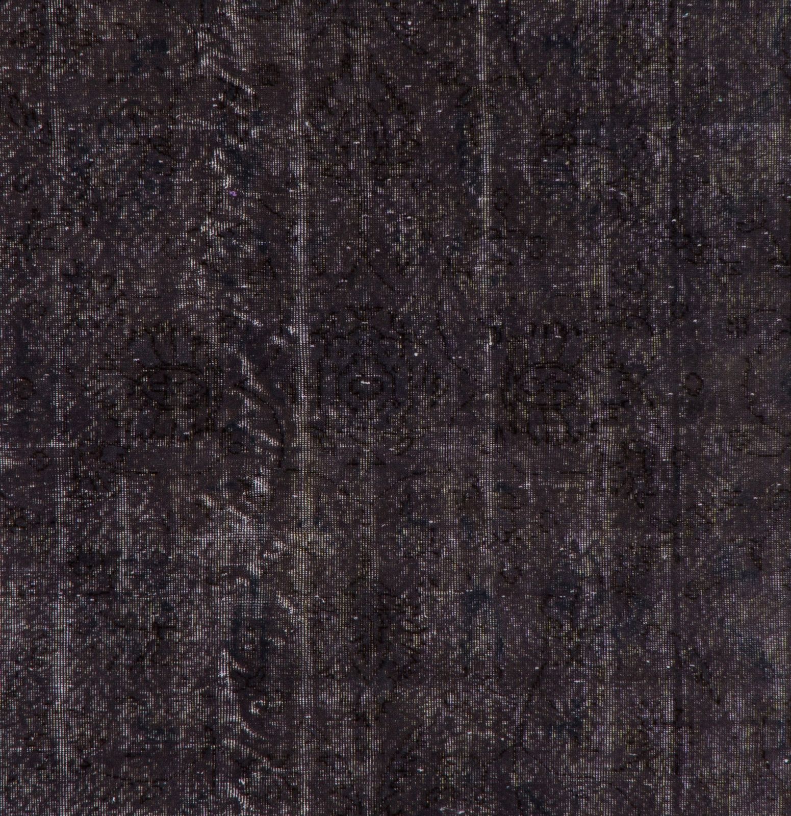 6.5x10.6 Ft Midcentury Area Rug Overdyed In Charcoal Gray, Handknotted In Turkey photo 578.0