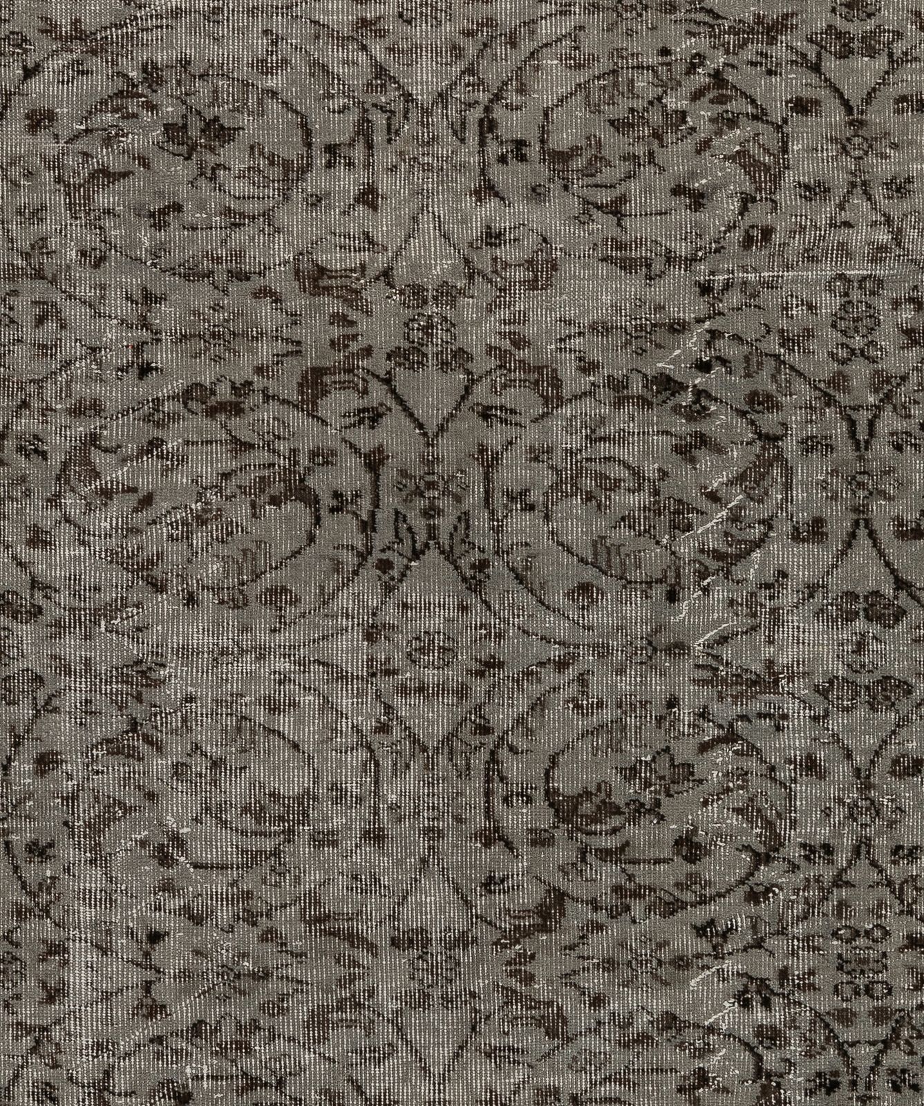 5.9x9.5 Ft Mid Century Handmade Floral Turkish Rug Overdyed In Bluish Gray photo 513.0