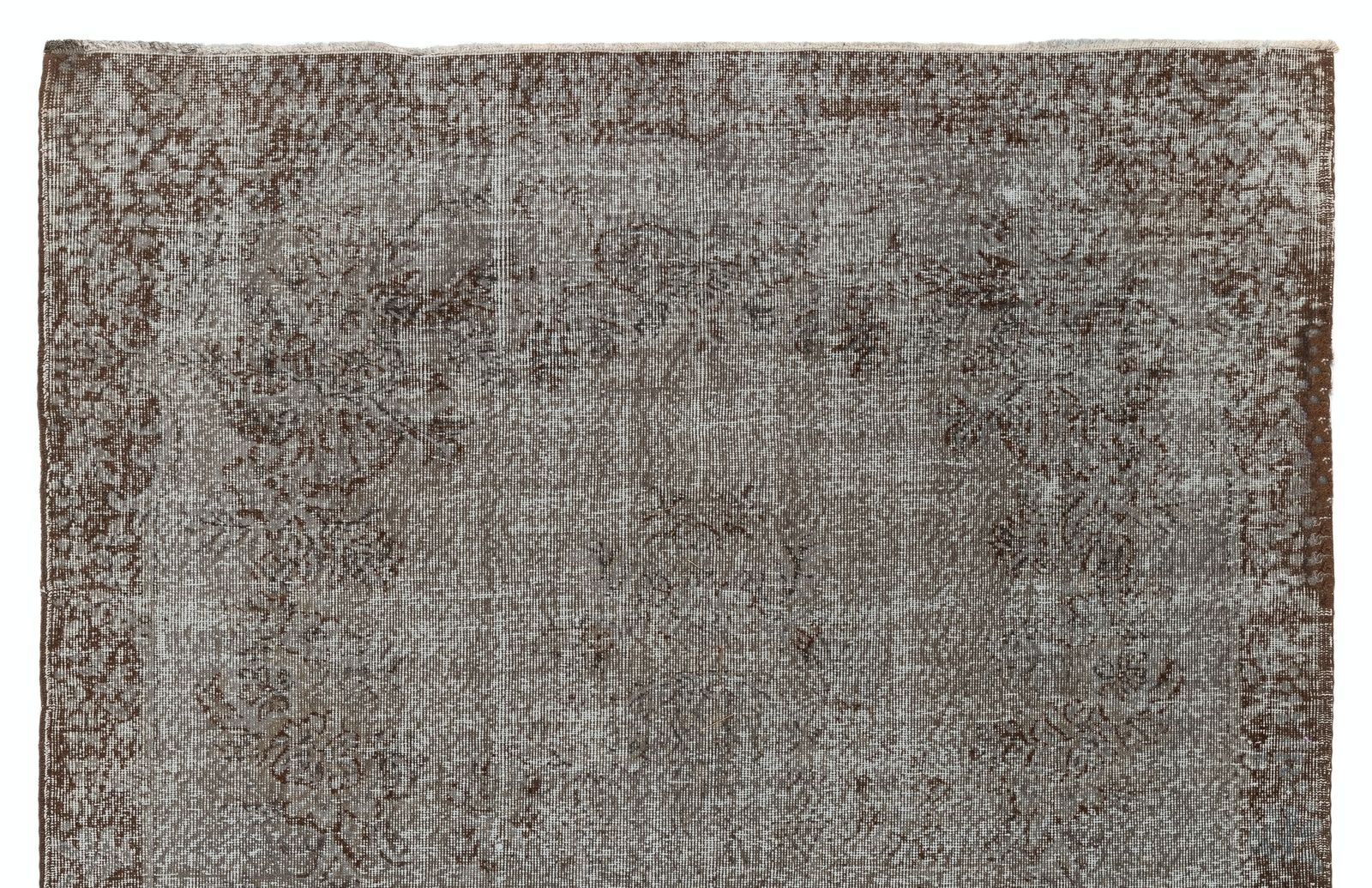 6.3x8.2 Ft Mid Century Area Rug Overdyed In Gray, Handknotted In Turkey photo Textiles
