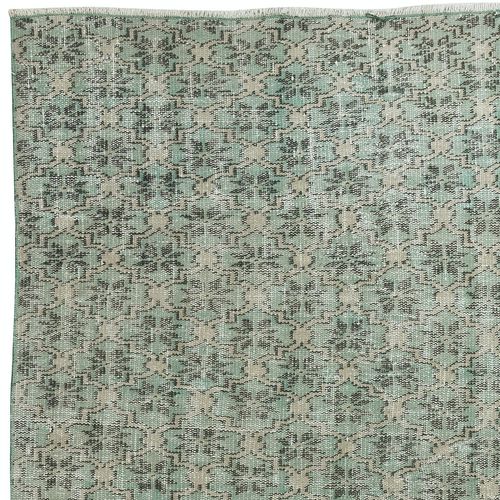 4.8x7.8 Ft Green Color Handmade Turkish Area Rug For Contemporary Interiors photo Textiles