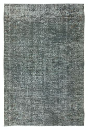 5.3x8 Ft Contemporary Hand Knotted Area Rug. Green Color Turkish Floor Covering