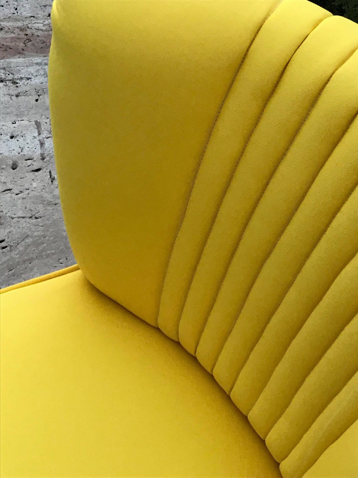 1950s Cocktail Chair Yellow Fabric photo for sale