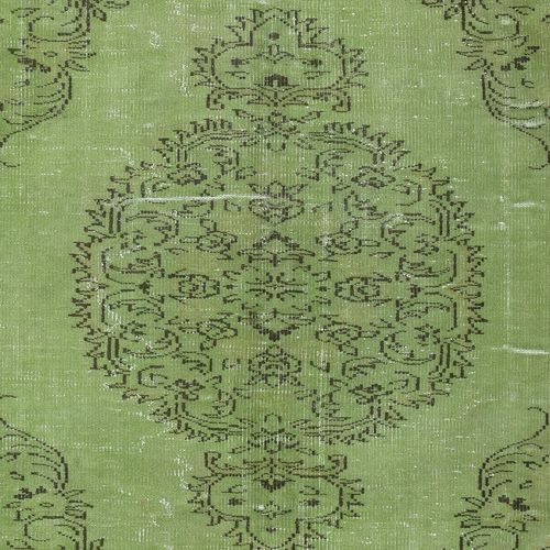 5.8x10 Ft Green Color Over Dyed Rug. Modern Handmade Turkish Area Rug photo 489.0