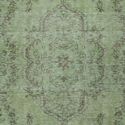 5x8.6 Ft Green Handmade Area Rug From Turkey. Woolen Floor Covering photo 389.0