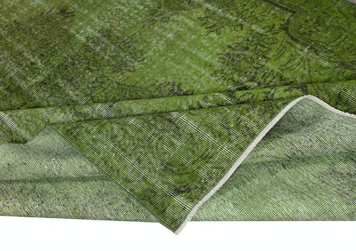 6.6x9.4 Ft Green Color Handmade Shabby Chic Turkish Area Rug For Living Room photo for sale