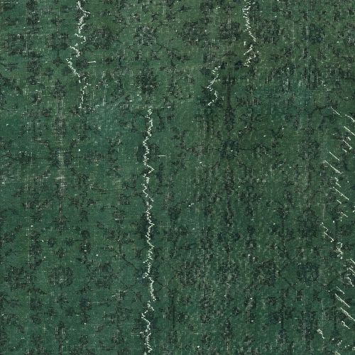 7x10.5 Ft Dark Green Color Wool Area Rug For Modern Interior, Handmade In Turkey photo 730.0