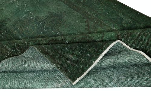 5.6x9 Ft Modern Area Rug In Dark Green, Hand Woven And Hand Knotted In Turkey photo for sale