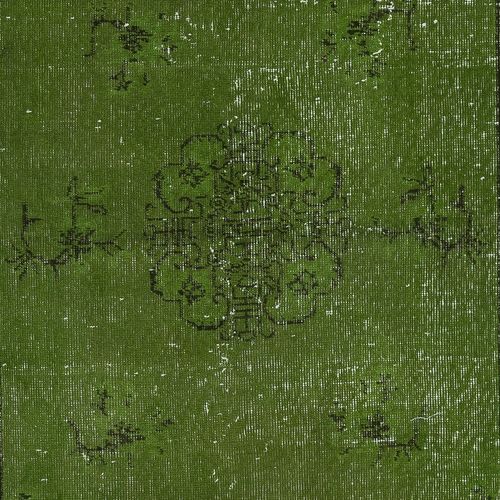 3.8x6.8 Ft Art Deco Chinese Inspired Handmade Turkish Accent Rug In Green photo 215.0