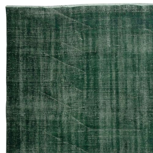 8x11.3 Ft Dark Green Color Modern Handmade Large Rug, Shabby Chic Turkish Carpet photo Textiles