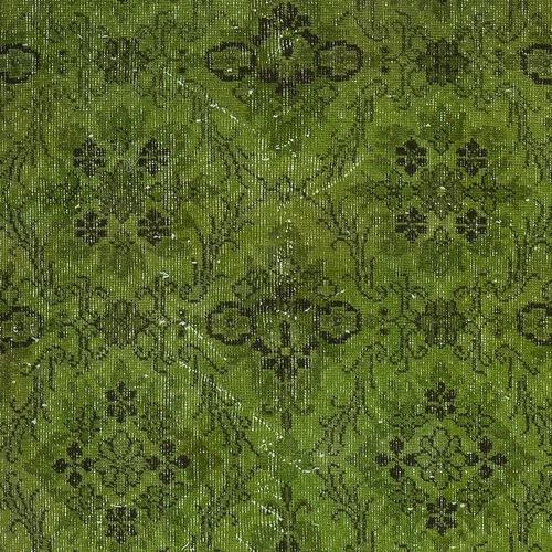 3.7x6.6 Ft Green Accent Rug For Contemporary Interiors. Hand Knotted In Turkey photo 205.0