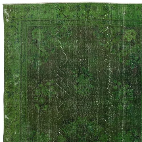 5.4x9 Ft Shabby Chic Handmade Rug In Green Color. Distressed Turkish Area Rug photo Textiles